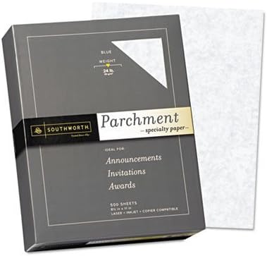 Parchment Specialty Paper, 24 lb Bond Weight, 8.5 x 11, Blue, 500/Ream