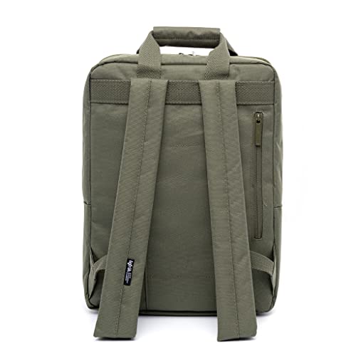 Lefrik - Smart Daily Backpack - Balance between Functionality and Fashion - 100% Recycled Fabric - Eco Friendly, Olive, One size