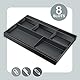 Acrimet Schubladen-Organizer mit 8 Fächern – Vielzweckbox für Bürobedarf, Make-up und Zubehör – Passend für Schubladen oder Tischoberflächen, 32,4 x 20,3 x 2,7 cm (Kunststoff) (Schwarz)