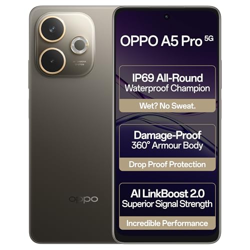 OPPO A5 Pro 5G (Mocha Brown, 8GB RAM, 256GB Storage)|6.67” HD+ 12...