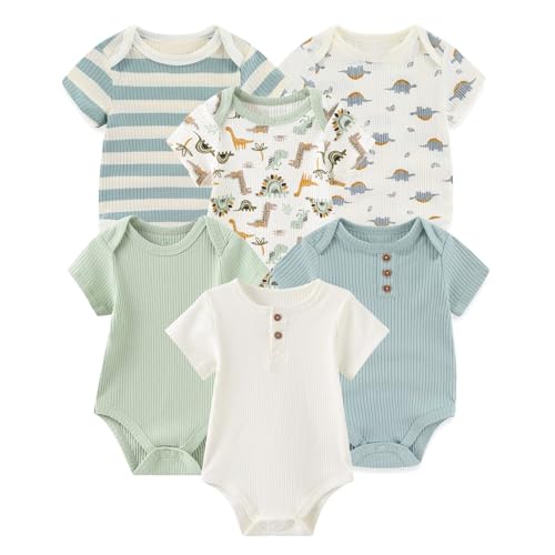 Image of JELYLOVE Fashion Baby Boy Girl Bodysuits 6-Pack Casual Cotton Soft Infants Outfit New born Clothes