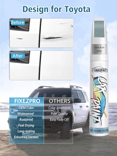 Image of 6X3 Lunar Rock Car Touch Up Paint for Toyota, Color Match Auto Paint Repair Pen,Professional Car Scratch Repair Remover Pen Quick & Easy to Use