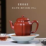 ZHOUYUFAN Big Red Pure ore Teekanne mit Handtasche, Ryoka Pot Ribs (Farbe: Lila Schlamm)