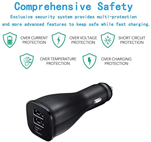 Samsung Adaptive Fast Charging Dual-Port Car Charger [2-Pack] For Samsung Galaxy S23/S23+/S23 Ultra /S22/S22+/S22 Ultra /S21/S21+/S20/S20+/S10/S10+/S10E/S9/S9+/S8/S8Plus/Edge/Active/Note 8/9/10/20 #TOP2