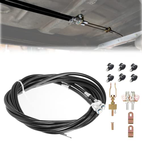 Boeeda Universal 110" Parking Brake Cable Kit Compatible With Lokar Floor Mount Units/Disc Or Drum Brakes Replace Wilwood 330-9371#140-14415-R #TOP3