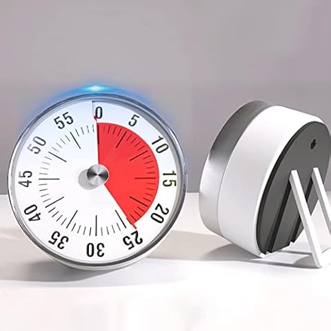 Kitchen Timer, 60 Minute Visual Analogue Timer, Mechanical and Magnetic Timer, Reminder Time Management Tool for Children and Adults Cover
