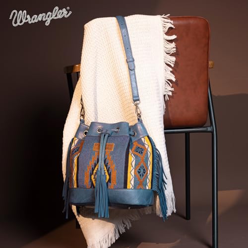Image of Wrangler Hobo Bags for Women Designer Aztec Bucket Purses Western Tapestry Shoulder Handbags
