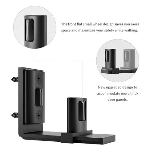 CCJH Einstellbar Bodenführung Wand/Tür Unterseite Schiebetür Bodenführung, Schwarz