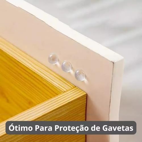 Protetor De Silicone Gota Adesivo Multiuso Anti Impacto Móveis 20 Unids Transparente para Porta Prot