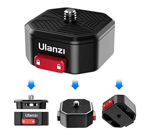 Ulanzi Quick Release Plate, Universal Quick Release Tripod Mount w 1/4'' Screw, Fast Installation, Compatible with Sony Canon Tripod Monopod, DSLR, MILC, DC, Stabilizer,Photography etc