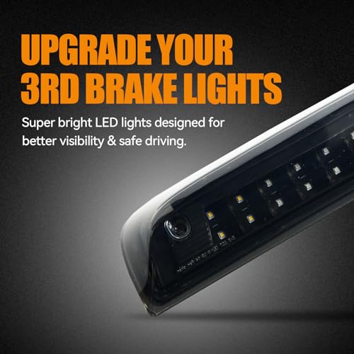 Image of Third 3rd Brake Light LED for 2014-2018 Chevy Silverado /GMC Sierra 1500 2500HD 3500HD, High Mount Rear Brake Lights Assembly, Waterproof Center Cab Cargo Lamp Stop Light