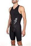 Tritraje de compresión con Mangas y Cremallera Completa para Hombre - Trajes de triatlón para Hombre - Traje de triatlón para Hombre - Kit de Traje de triatlón para Hombre,XXL