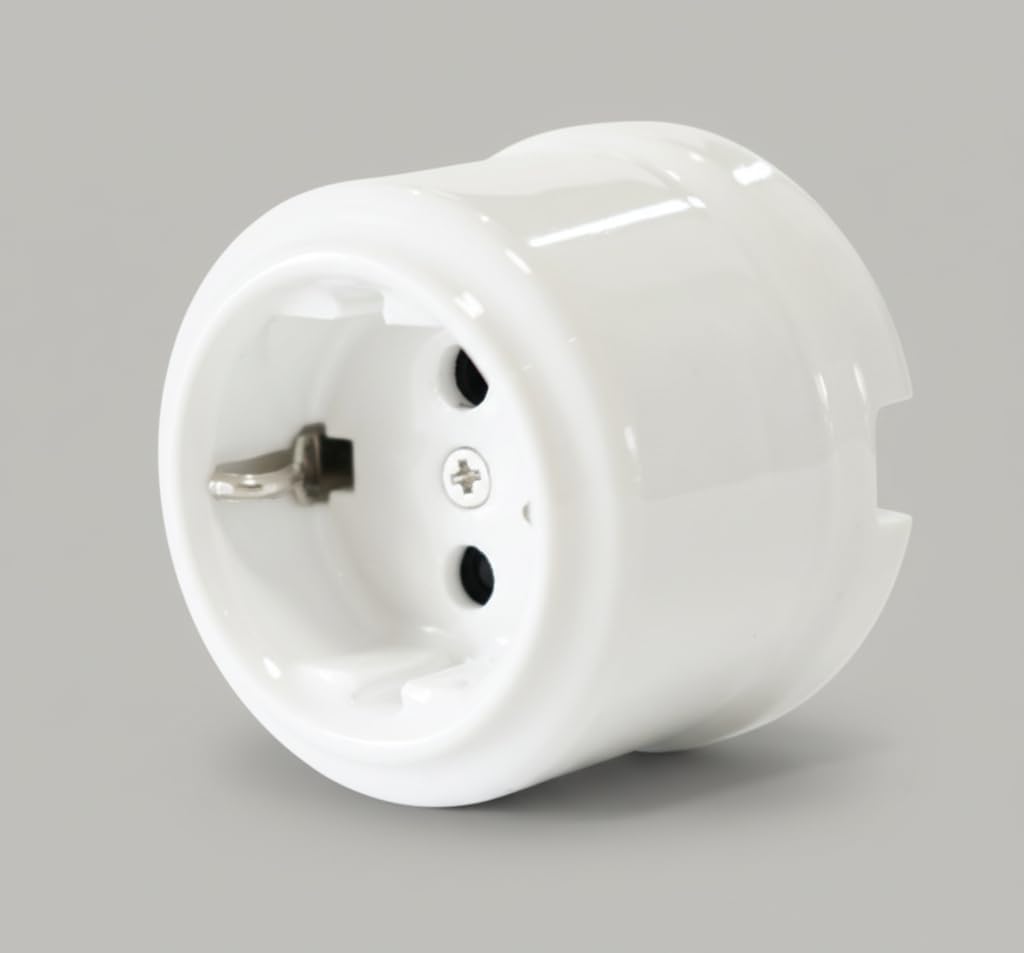 3 Unidades Enchufe Porcelana Empotrado con Obturador para Protección Infantil 16A/250V