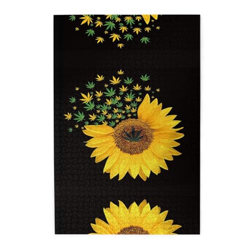 1000 Wooden Puzzles In Plastic Boxes Weed With Sunflower, Environmental Protection And No Odor