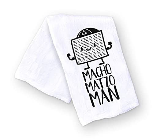 Handmade Funny Kitchen Towel - Passover Macho Matzo Man - 100% Cotton Funny Hand Towel for Bathroom - 28x28 Inch Perfect for Jewish Holiday Festive-Housewarming-Christmas-Birthday Gift