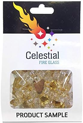 Celestial Fire Glass - Vidrio templado para fuego en tarro de 10 libras con asa de transporte, diseñado para hogueras de gas y chimeneas