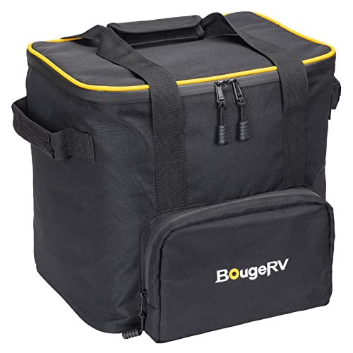 BougeRV Tragtasche für Fort 1000 Powerstation, 900D Oxford-Gewebe Schutzhülle, Kratzfest, Schmutzbeständig, Schwarz, 34 * 25,5 * 32cm (Powerstation nicht im Lieferumfang enthalten) Cover