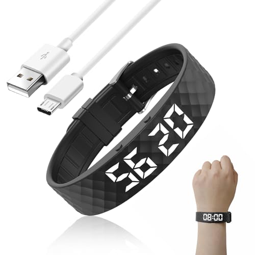 Velozym Wecker Armband Original, Smartes Vibrationsarmband für Sanftes Aufwachen & Besseren Schlaf, Verbessert Deine Tagesenergie Enorm, Ideal Für Partner Und Tiefschläfer(Schwarz)