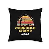 Cornhole Champion 2026, Cornhole Bags Tournament Winner Throw Pillow