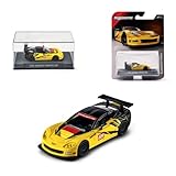 Majorette Collection 2005 Chevrolet Corvette C6 R, Voiture en métal Jaune et Noir, échel...