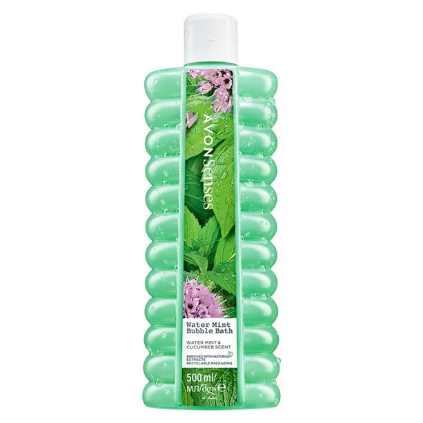 Avon Senses Water Mint - Baño de espuma, 500 ml, menta y pepino