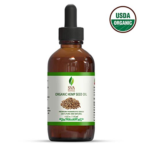 SVA ORGANICS Hemp Seed Oil Cold Pressed 4oz (118 ml) Premium Carrier Oil With Dropper For Skin Care, Hair Care, Scalp Massage, Body Massage, Hair Products, Cosmetics & Soap - Image 3