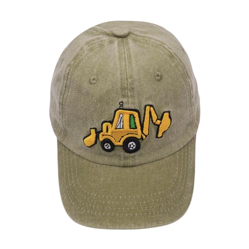 Suillty Kids Embroidery Excavator Baseball Caps Adjustable Casual Hats Summer Outdoor Travel Hat for Boys Girls2