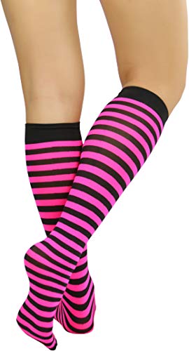 ToBeInStyle Women's Opaque Striped Knee High Warm Nylon Stockings Hosiery2