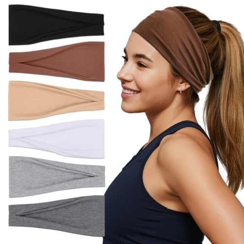 Sefiinh 6 Pcs Headbands For Women, Wide Stretchy Headband, Soft Head Bands