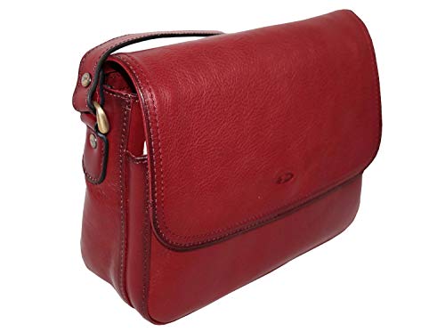 Sac bandoulière femme KATANA en cuir ref 82514 taille moyenne (3 coul.disp.) (rouge)