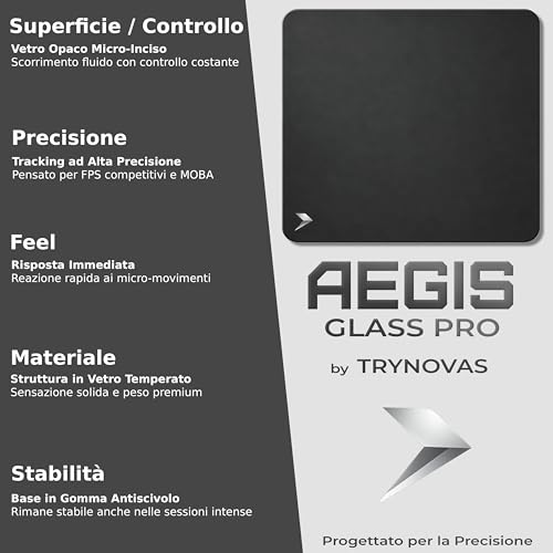 Tapis de souris gaming avec surface micro-gravée AEGIS Glass Pro - 6