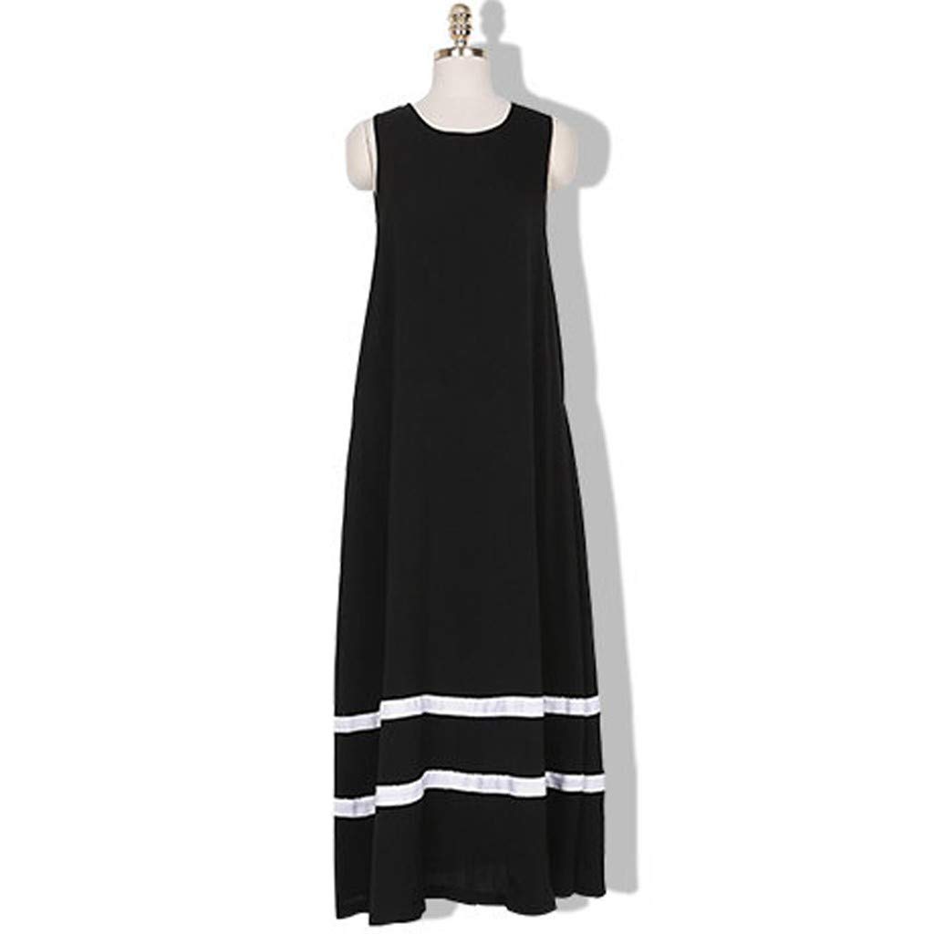 Robe Longue Plus La Taille De Mode Lâche Loisirs D'été Maxi Robe Col Rond sans Manches Robes Décontractées pour Femmes De Maternité Oversize