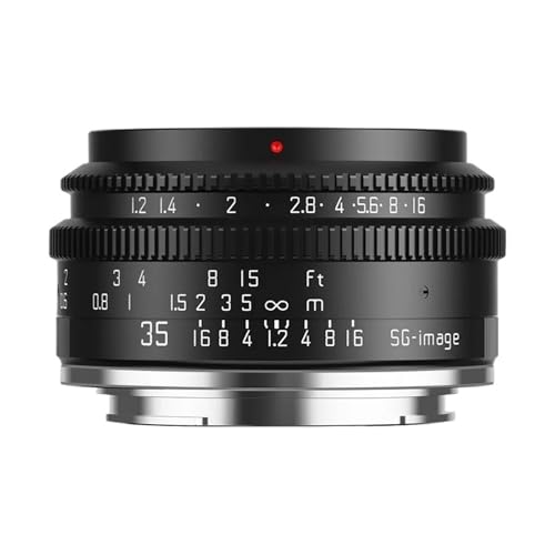 SG Image 35mm F1.2 Large Aperture Manual MF Lens,Compatible for Sony E Nikon Z Canon EOS M EOSR RF L Fuji X M43 Mf(E Mount)