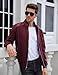 Tanming Men's Casual Slim Fit Lightweight Zip Up Softshell Bomber Jacket (Large, Red)