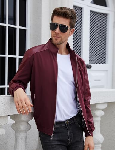 Tanming Men's Casual Slim Fit Lightweight Zip Up Softshell Bomber Jacket3