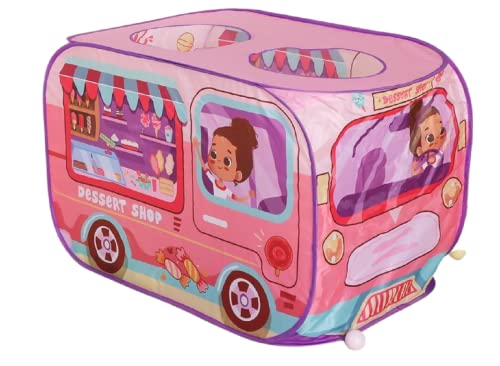 BabyGo Ice-Cream Desert Bus Foldable Baby Pop Up Play Tent for Kids (Pink)