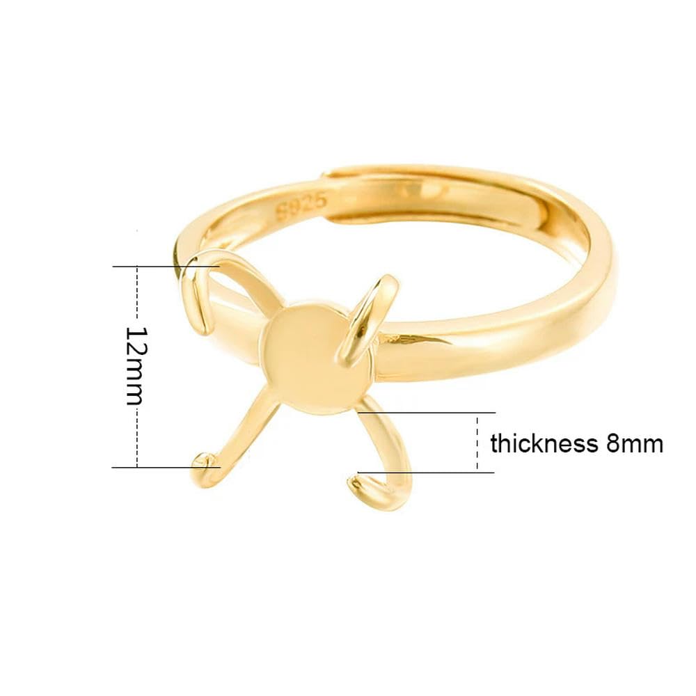 Base de bague vierge à 4 griffes en argent sterling