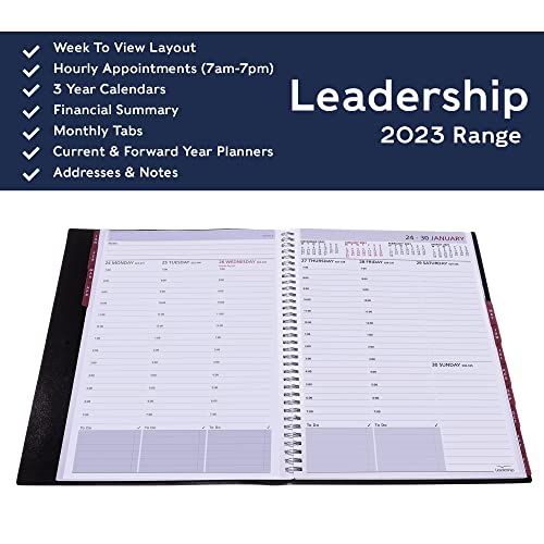 Collins Leadership A5 Week to View (with Appointments) 2023 Diary, Graphite (CP6741.99-23), Complete Business Planner - Image 3