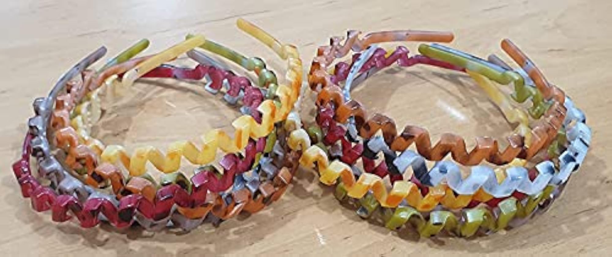 Zig Zag Girls Set of 12 Multi Colour Plastic Hair Bands