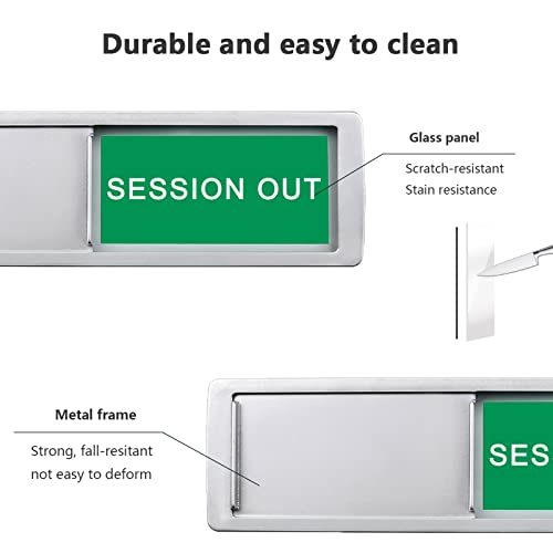 Image of Conference Room Sign,In Session Session Out Privacy Sign for Office Conference Meeting Home,Meeting in Progress Slider,Meeting in Session Indicator Tells Whether Room Vacant or Occupied-7 X 2 Inches