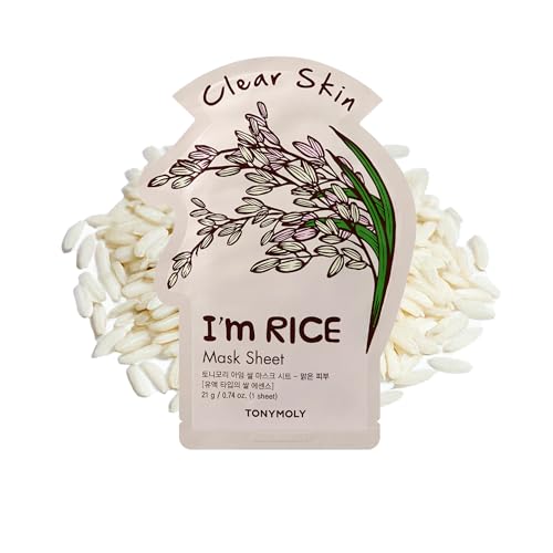 TONYMOLY I’m Rice Sheet Mask 10 Pack – Korean Skincare Face Mask for Hydrating, Brightening &...