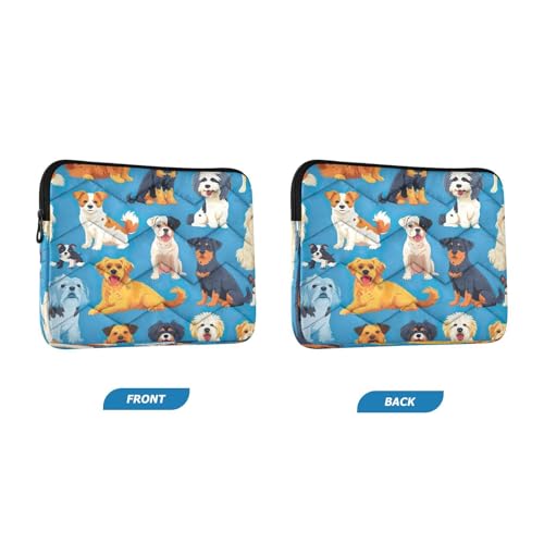 Funda para portátil 13-14 pulgadas impermeable patrón perros azul miniatura 2