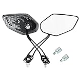 Angemessene Größe --- Motorradspiegelgröße: (1) 23 x 10 x 4 cm, (2) 23 x 9 x 5 cm, nimmt nicht zu viel Platz ein und behindert nicht die Sichtlinie.