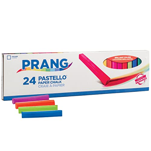 Prang Pastello Paper Chalk, Square, Assorted Colors, 24 Count #TOP2