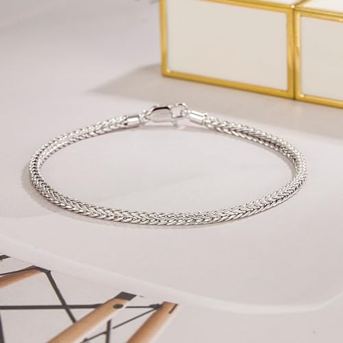 Dainty 925 Sterling Silver Chopin Chain Bracelet Women Bohemian Stackable Figaro/Box/Snake Bracelet 2MM 5 "5.9" 6.3 "6.7" 7 "7.5" 8" Jewelry Gift4