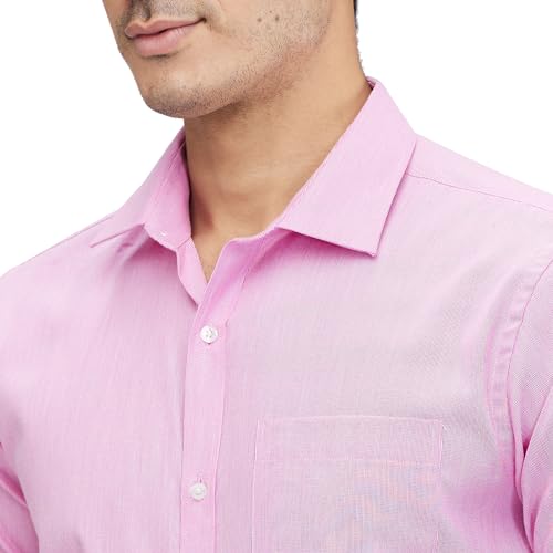 Image of Park Avenue Men's Slim Fit Structure Pattern Cotton Polyester Blend Semi Cutaway Collar Full Sleeve Formal Shirt