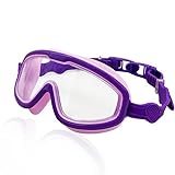 YYUFTTG Gafas Natacion HD Wide View Kids' Swimming Goggles Waterproof Anti-Fog Big Frame Design for Boys & Girls Ideal for Swimming Pool Beach(Purple)