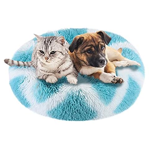 Cama Redonda para Mascotas Jiuzcare de Peluche Suave y Cálida Cover