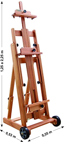 Cavalete Estúdio para Pintura, Comporta uma Tela de até 1,60 m ou duas Telas de 70 cm de altura, Tri
