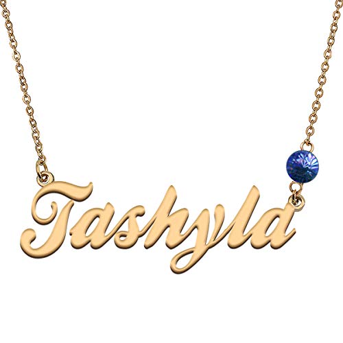 HUAN XUN Custom Choker Birthstone Tashyla Name Necklace Best